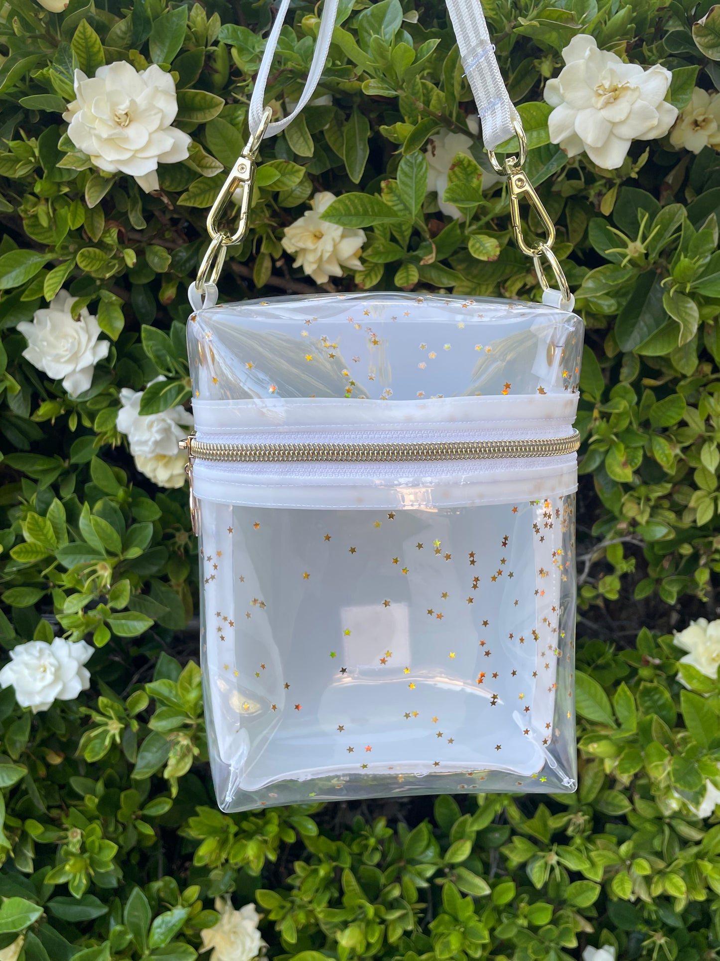 White & Gold stars Babi Boxy Crossbody