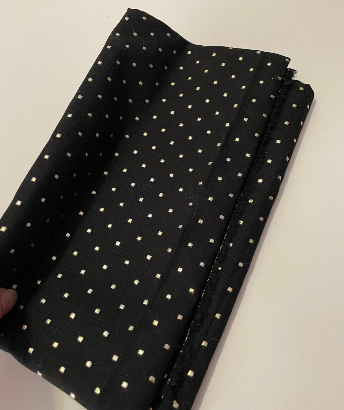 Textured Black Cotton Woven