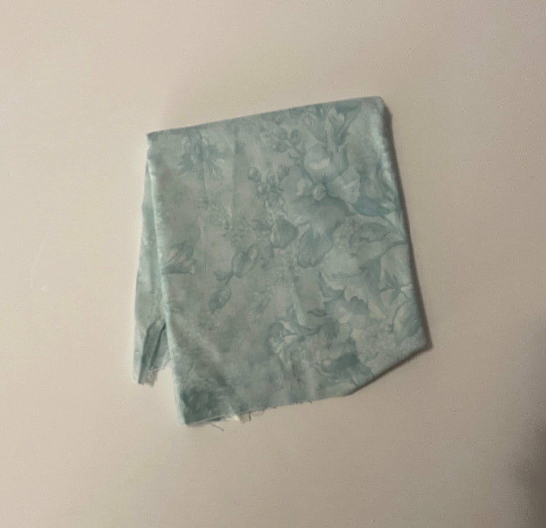 Light Blue Floral Print Cotton Woven