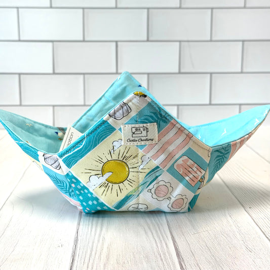 Beach Days Reversible Bowl Cozy Microwave Safe