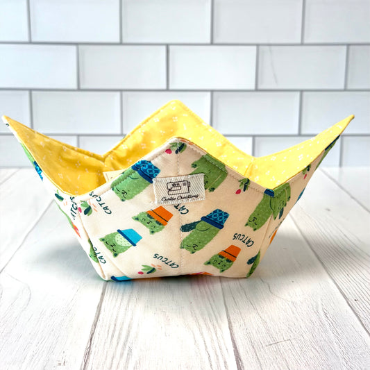 Catcus Reversible Bowl Cozy Microwave Safe