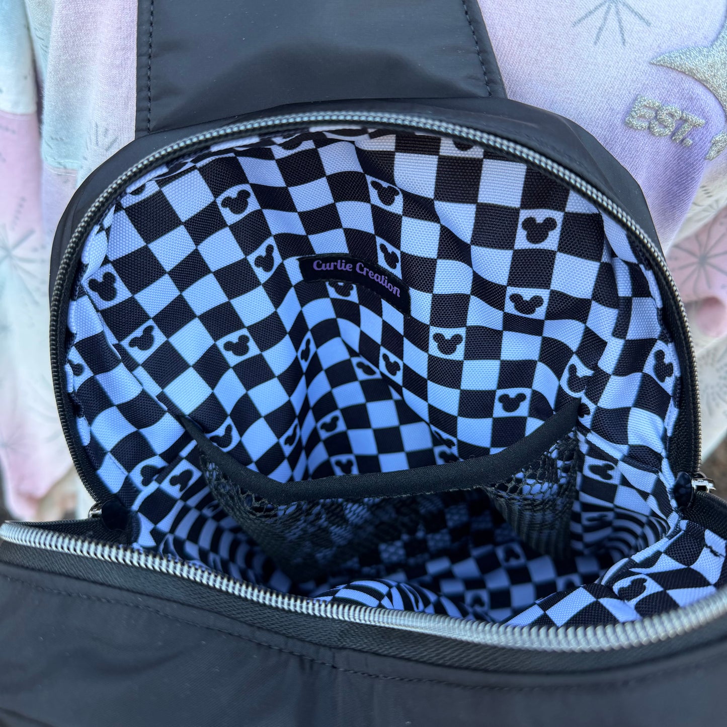 Classic Mouse Check | Sling Bag | Crossbody | Park Bag |Lightweight Hands Free Travel Bag | Sandhill Sling |