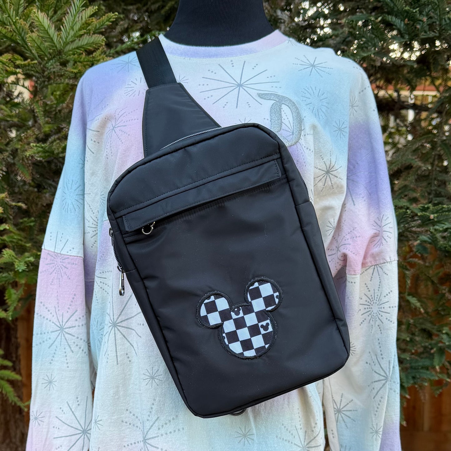 Classic Mouse Check | Sling Bag | Crossbody | Park Bag |Lightweight Hands Free Travel Bag | Sandhill Sling |