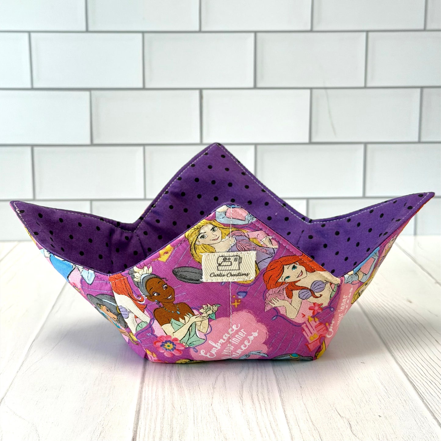 Purple Princesses Reversible Bowl Cozy Microwave Safe