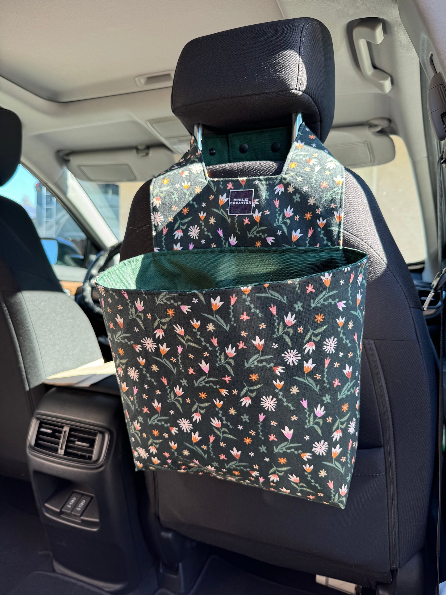 Green Floral - Car Trash Bag