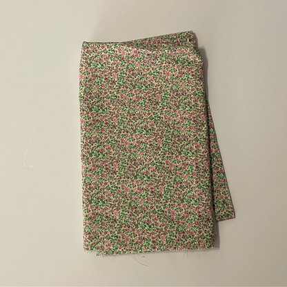 Green & Pink Tiny Floral Print Cotton Woven