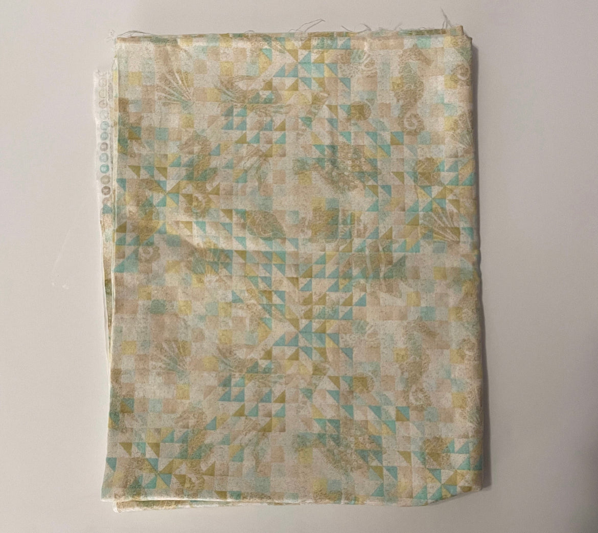 Geometric ocean print cotton woven