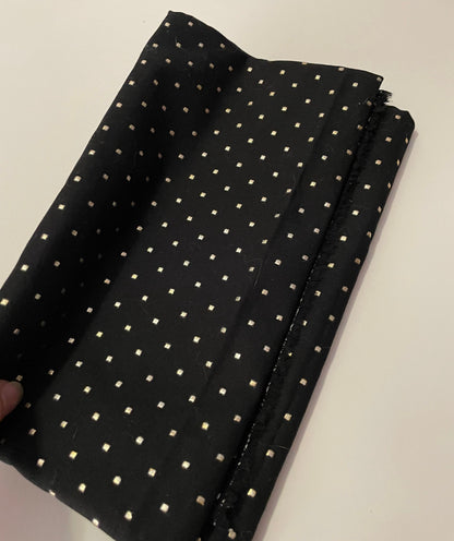 Textured Black Cotton Woven