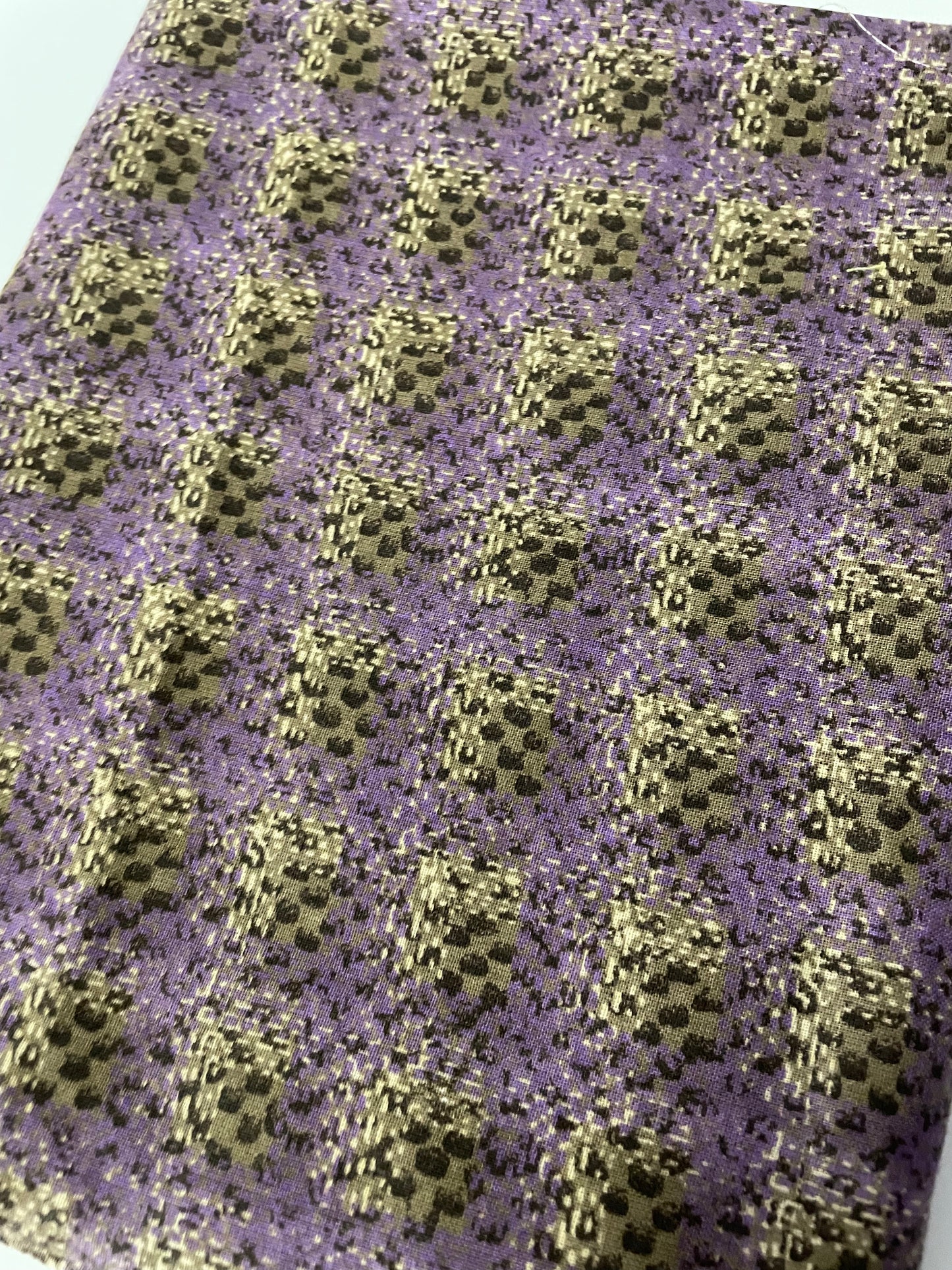 Purple plaid cotton woven